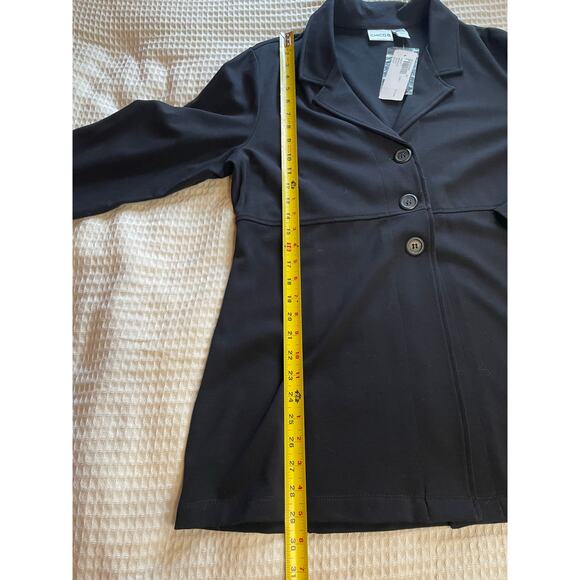 NWT Chicos Black Ponte Barentin Jacket 3 Button Classic Old Money Size 3 (XL) - Picture 7 of 8
